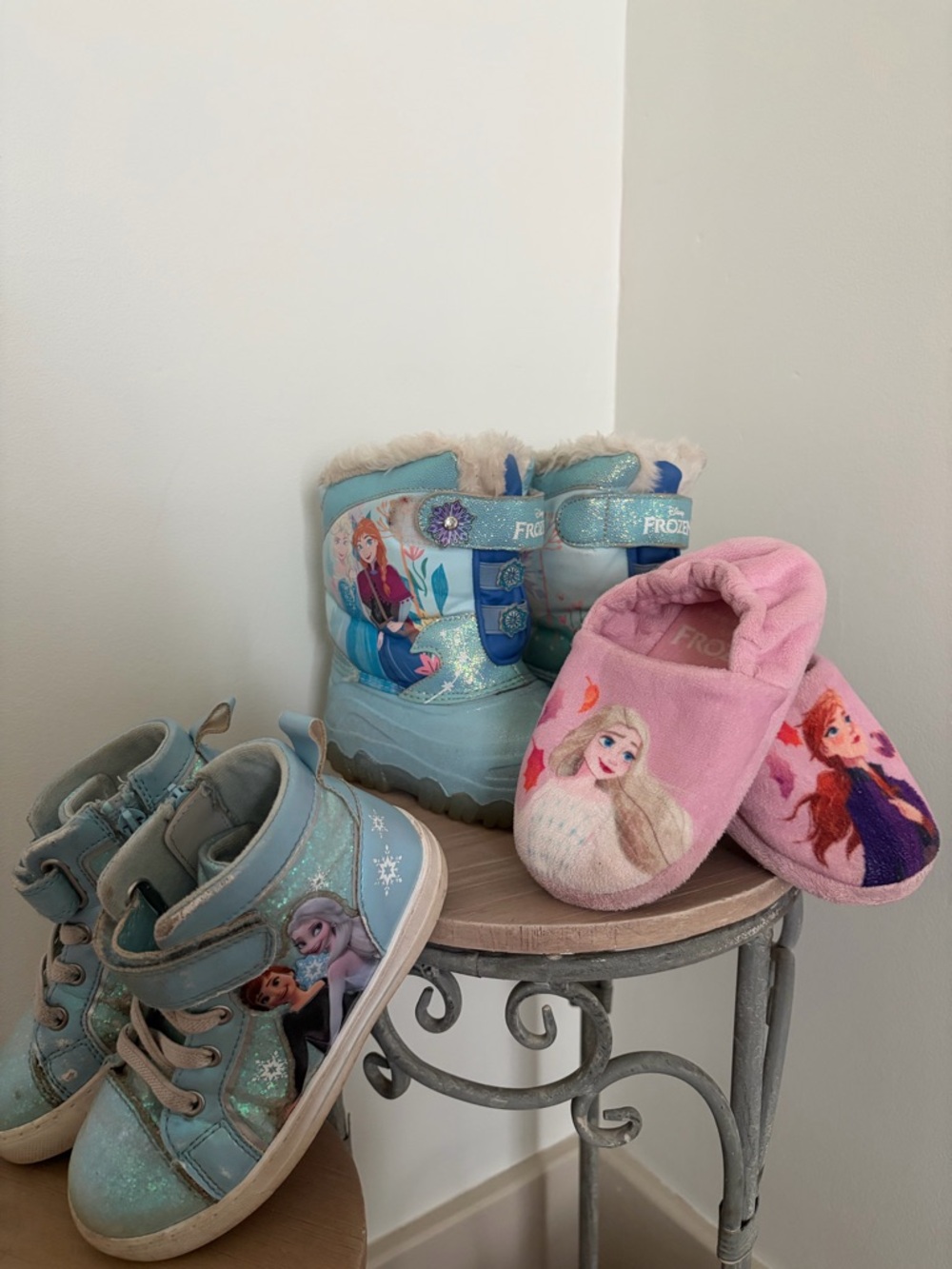 Lot of Frozen girls size 10 snow boots sneakers and slippers